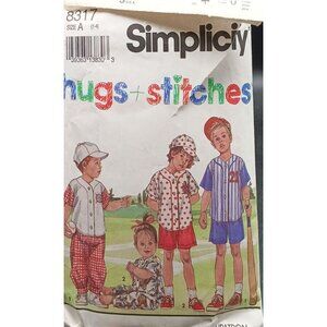 Vintage Simplicity 8317 Toddlers Sewing Pattern For Shorts Shirt & Cap Size A